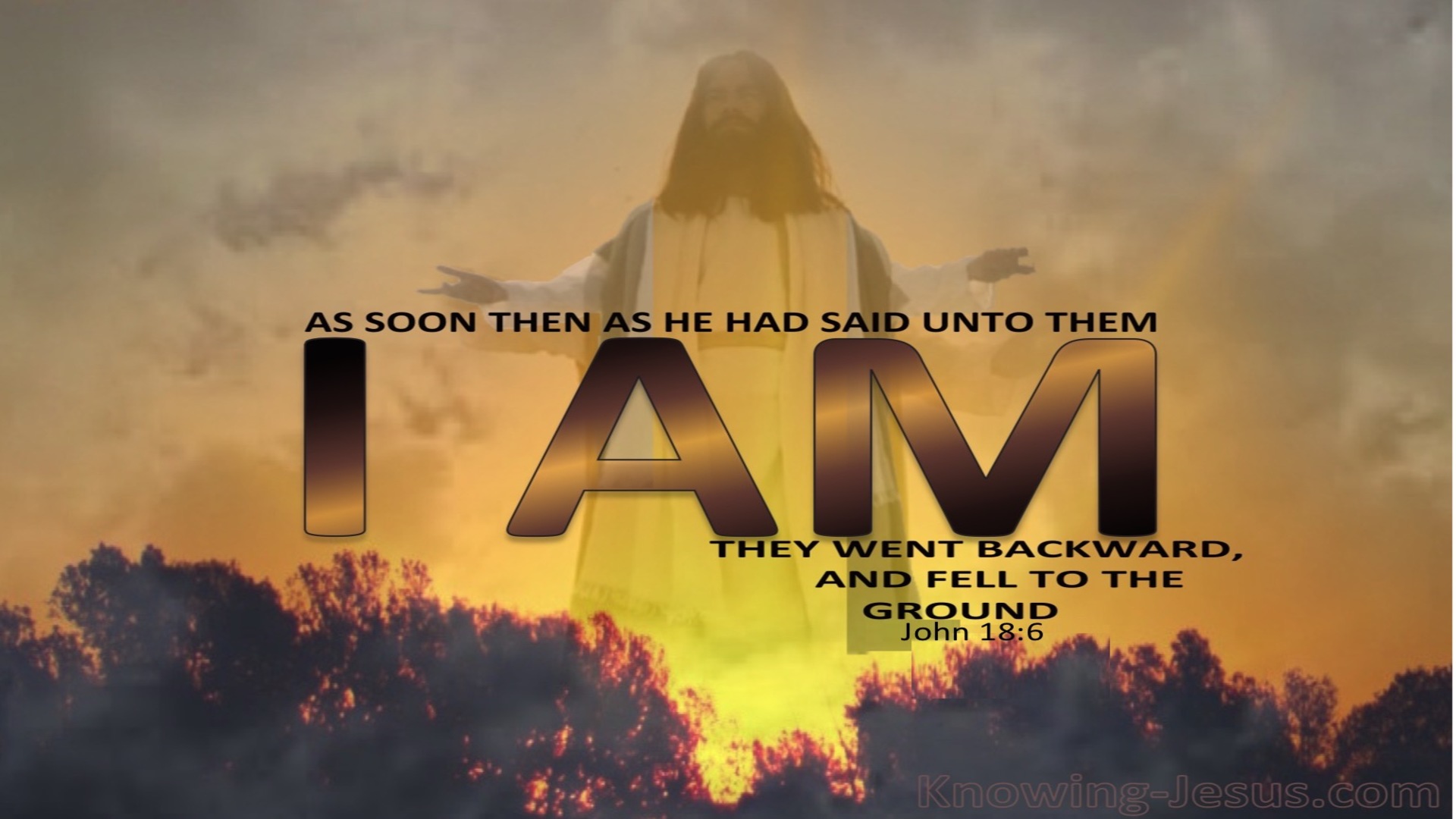 John 18:6 Jesus Said I Am And They All Fell Back (yellow)